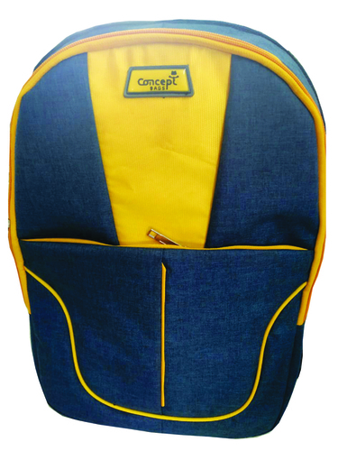 Yellow And Blue Cloth School Bag
