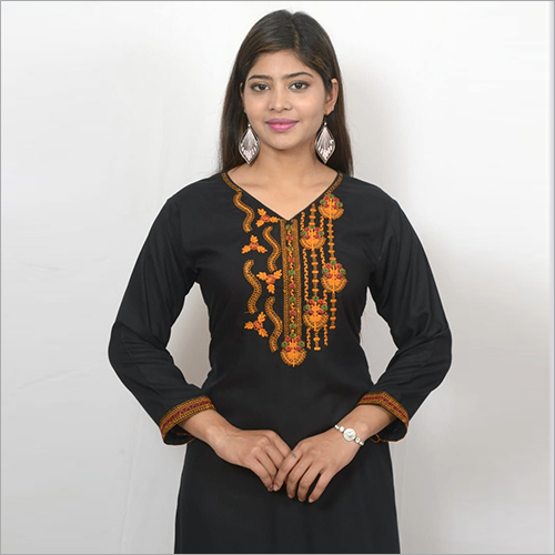 Black Rayon Long Kurtis