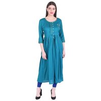 Blue Rayon Designer Kurti