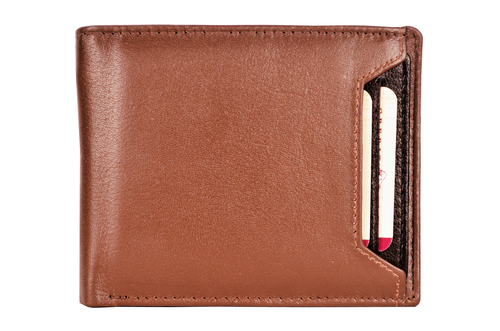 Brown Men's Leather Wallet - 2 Compartment, 2 Pockets, 1 Coin Pocket, 6 Credit/debit Card Slots | Bi-fold, Suede Lining, Modern Style, 24x9x2 Cm