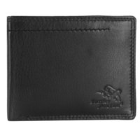 Mens Original Leather Wallet - Leather, 24 X 9 X 2 Cm, Black | Bi-fold, Plain Design, Suede Lining, Modern Style