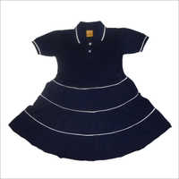 School Uniform Frock - Cotton Blend, Sizes [xs To Xl], Traditional Style | Silk Material, Quick Dry Feature, Plain Pattern For Girls 