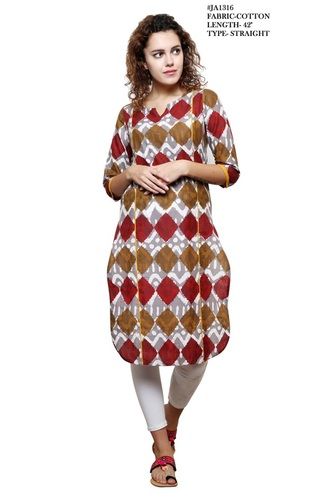 Multi Ladies Designer Cotton Kurti