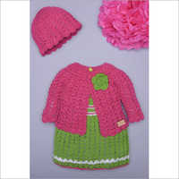Baby Girl Woolen Hand Knitted Sweater Set