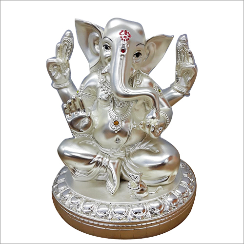 Silver Coloured Ganesh Statue