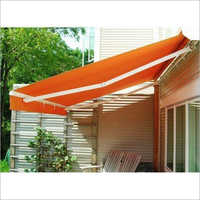 Shade Awning - Aluminum Frame, Customizable Dimensions , Orange Polyester Fabric | Sturdy Wall Mounted Design, Adjustable Length, Weather Resistant