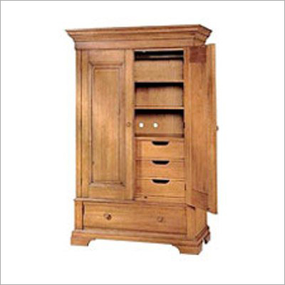 Wooden Almirah - Wood 70x40x200 cm, Brass Handles, Steel Hinges | Spacious Storage, Pest Resistant, Moisture Resistant, Elegant Design