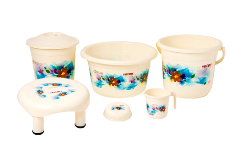 Plastic Bathroom Set - 6 Pcs "Bath Queen"