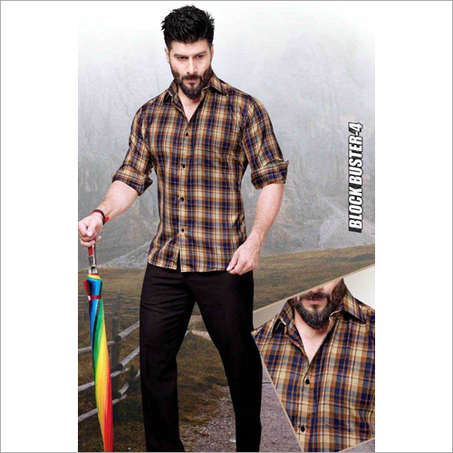 Washable Men'S Check Fancy Shirt Fabric