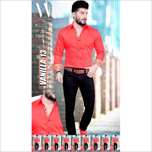 Men's Full Sleeves Plain Shirt Fabric