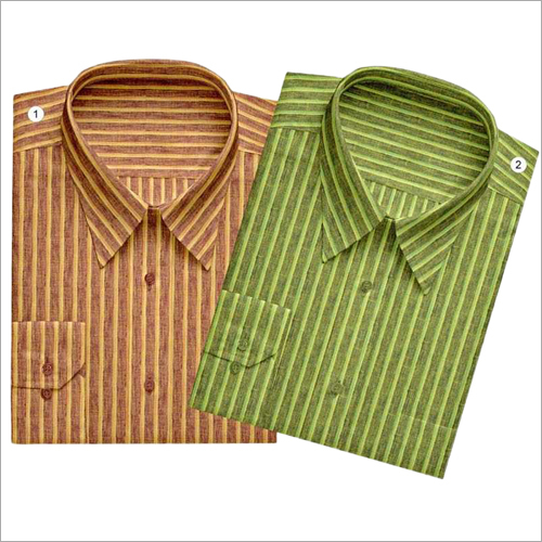 Men's Striped Synthetic Shirt Fabric - Soft Synthetic Fiber, Light Weight, Quick Dry, Washable | Alluring Striped Pattern, Suitable for Casual and Formal Wear
