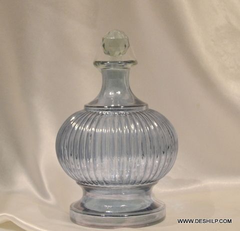 PURPLE GLASS PERFUME DECANTER WITH STOPPER