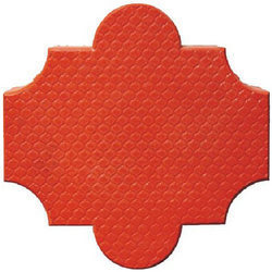 Double Dee Tiles - Cement Material, 28 Kilograms Weight, Red Color | Durable Finishing, Lightweight, Weather Resistant