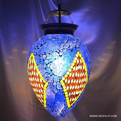 BLUE CREAK MOSAIC WALL HANGING LAMP
