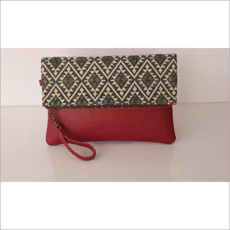 Brown And Grey Stylish Wristlet With Leather Trim