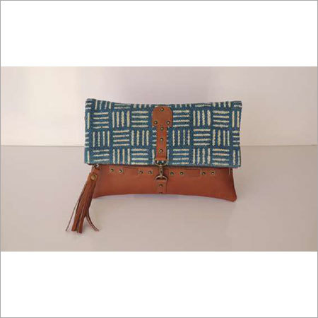 Brown Stylish Wristlet With Leather Trim
