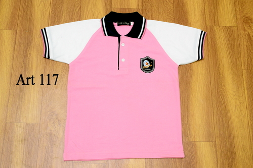 School T-Shirt - 220-230 GSM Cotton Blend, Versatile Colors & Designs | Anti-Wrinkle, No Fade, Non-Toxic, Washable, Unisex Polo Style