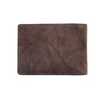 Men Bi-Color Genuine Leather RFID Slim Bifold Wallet