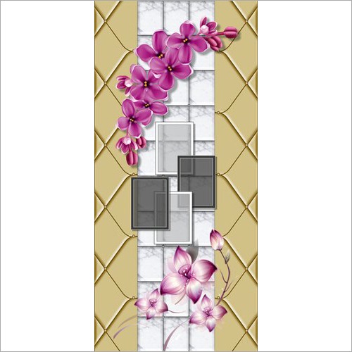 Modern Digital Door Paper Print - Vinyl Paper 81" x 38" 21" x 65" Glossy Finish Flower Print Fireproofing Infilling Multiple Designs Available