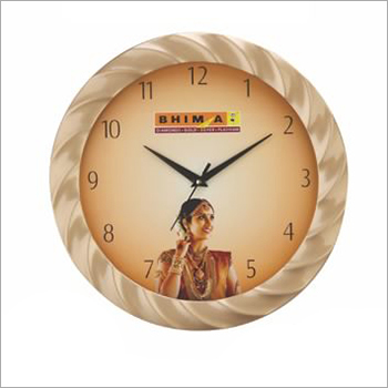 Fancy Wall Clock - Round Shape, 12-Inch Cream Plastic Design | Personalized Customization for Home, Office, Shop & Workshop Gifting