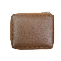 Men Leather Zip Around Wallet