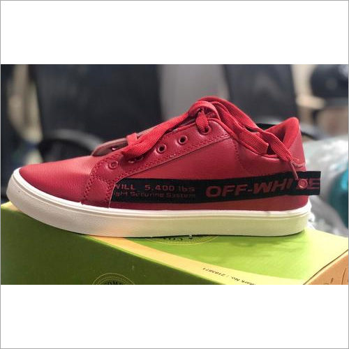 Red Mens Casual Shoes Heel Size: Low