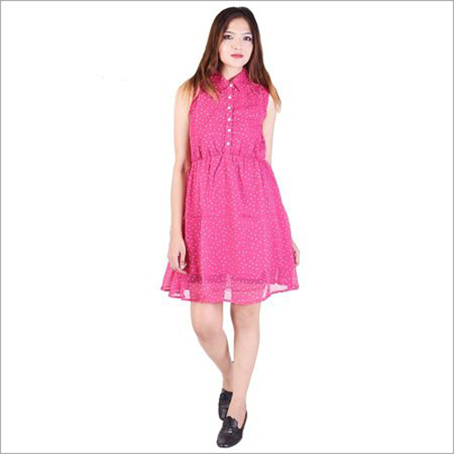 Ladies Pink One Piece Dress