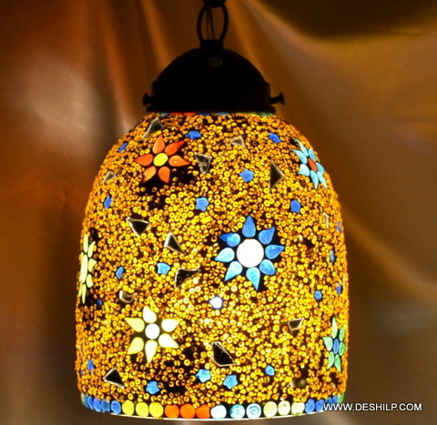 MOSAIC GLASS DECOR HANDICRAFT  WALL HANGING LAMP