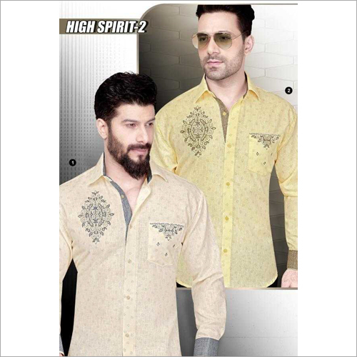 Washable Men'S Linen Printed Shirt Fabric