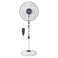 Bajaj Pedestal Fan - Copper & Plastic Material, 3-4 Blades, White/blue/ivory Colors | Hi-speed, Energy Efficient, Remote Operated, Low Power Consumption, Home Service Available