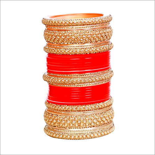 Plain Red Bangles Bridal Chura