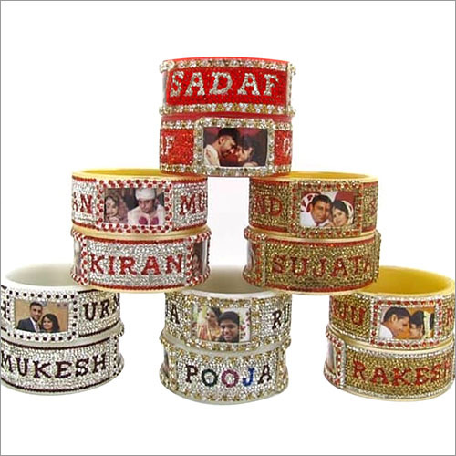 Punjabi Name Studded Chura With Photo