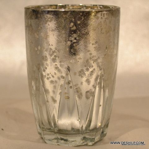 SILVER CANDLE VOTIVE WITH SILVER FINISH