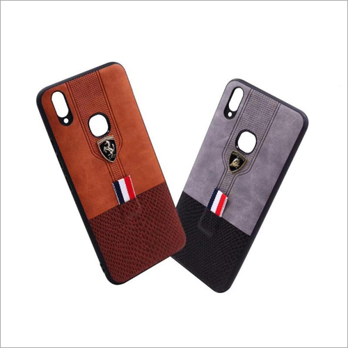 Leather And Ferrari Logo Mobile Back Cover
