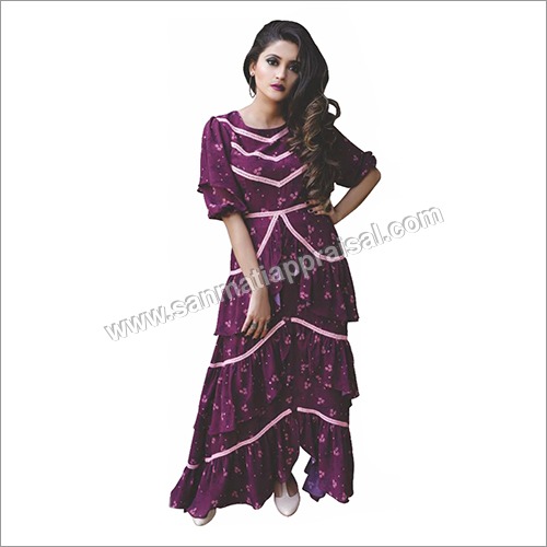 Purpul Women Wine Beeding Dress