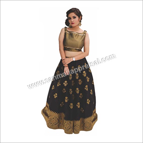 Ladies Black Banarasi Lehenga