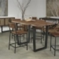 Solid Acacia Live Edge Counter Height Dining Table and Stool Set