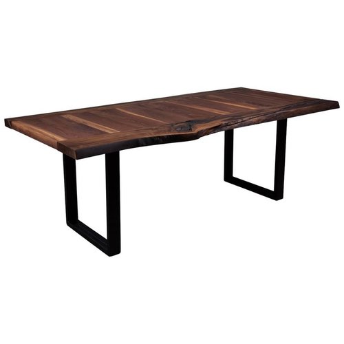 Live Edge Metal Base Dining Table
