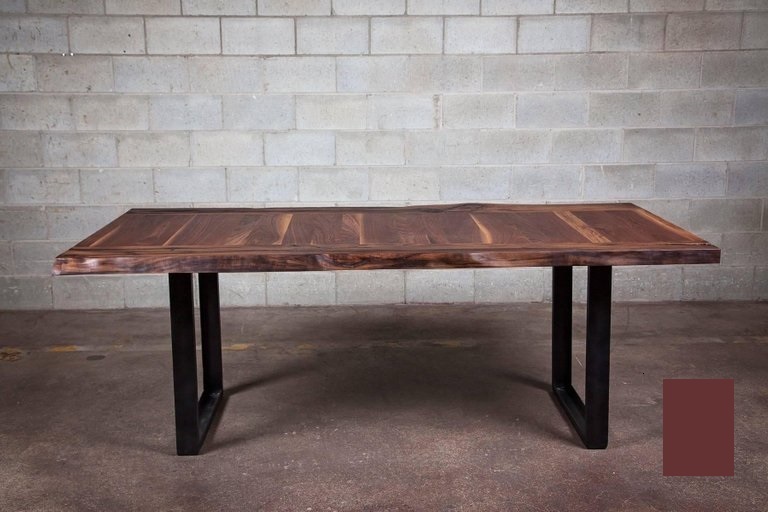 Live Edge Metal Base Dining Table
