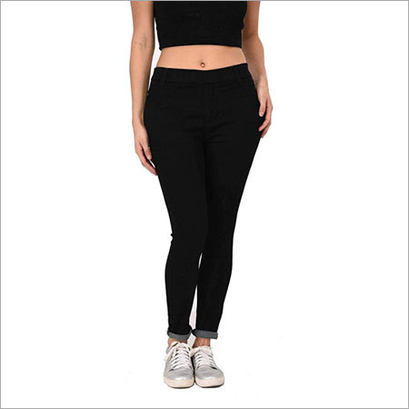 Ladies Non Printed Denim Jeans - Denim Material, Regular Fit, Waist Size 28 to 38 | Embroidered Design, Available in Classic Black and Blue Colors