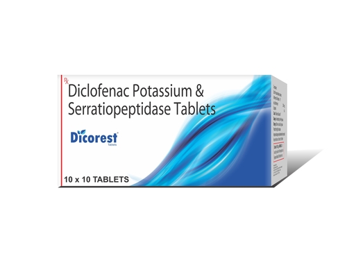 Truworth Dicorest Tab ( Diclofenac Potassium + Serratiopeptidase Tablet)