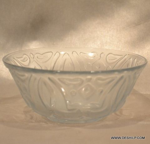 Transparent Cutting Glass Table Bowl For Lunch, Dinner