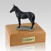 Black Standing Small Horse Cremation Urn