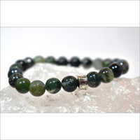 Moss Agate Bead Bracelet