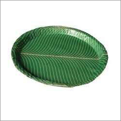 Buffet Paper Plate - 12 Inch Oval Green Color with Leaf Pattern | Biodegradable Disposable Durable Eco-friendly Heat Resistant Lightweight Stylish