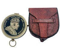 Antique Compass - Brass And Leather, 3 Inches Size | Nautical Design, King Edward Vii Dial, Precision Magnetic Needle, Collectible Gift