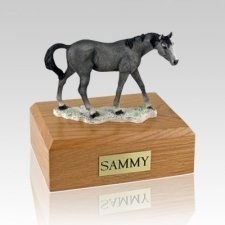 Gray Medium Horse Cremation Urn