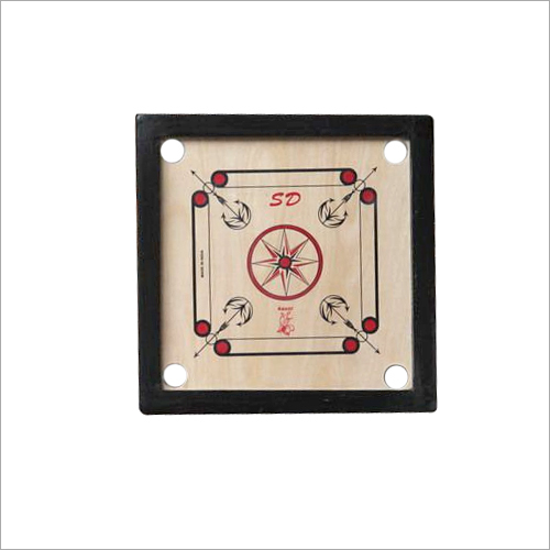 Medium Carrom Board - Wood & Plastic, 20x20 Inches, Black | Portable Indoor Family Game, 16 Pieces, 2-4 Players