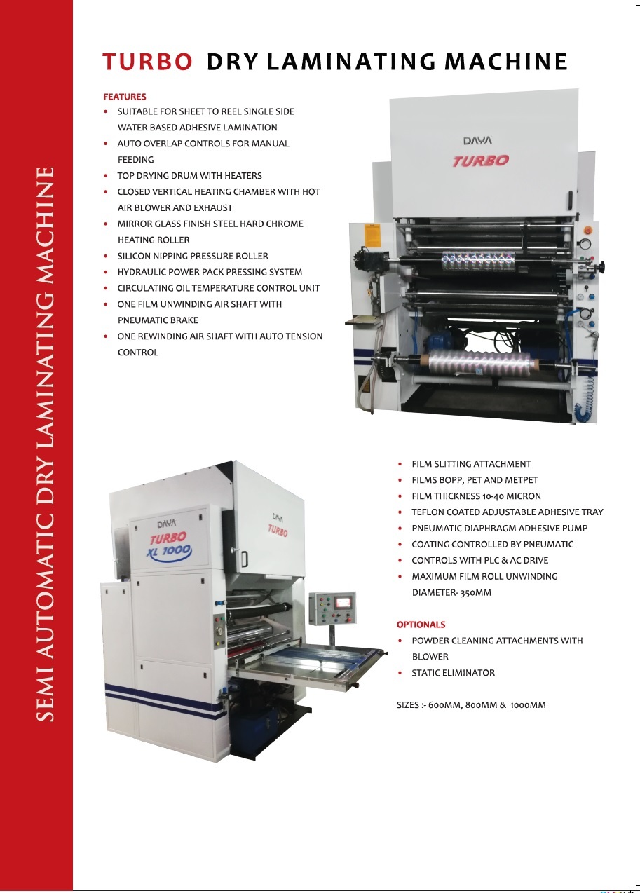 REEL TO REEL LAMINATOR SPECIAL DESIGNED PRODUCTS
