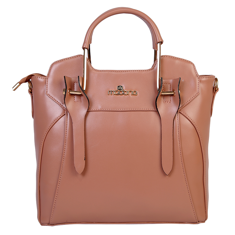 Brown Color Ladies Leather Satchels Handbag